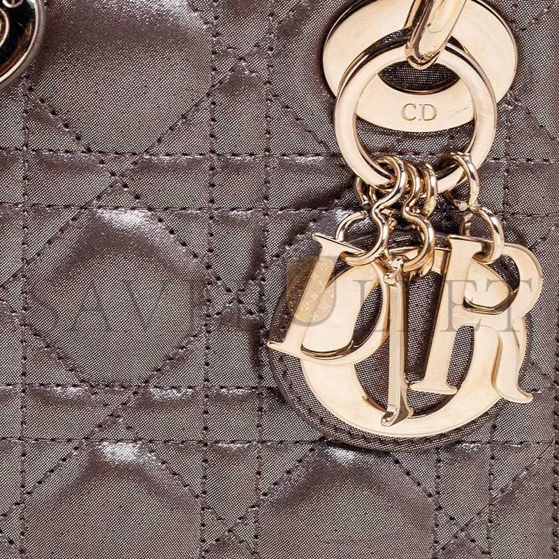 DIOR METALLIC BRONZE CANNAGE LEATHER MINI CHAIN LADY (17*15*7cm) 